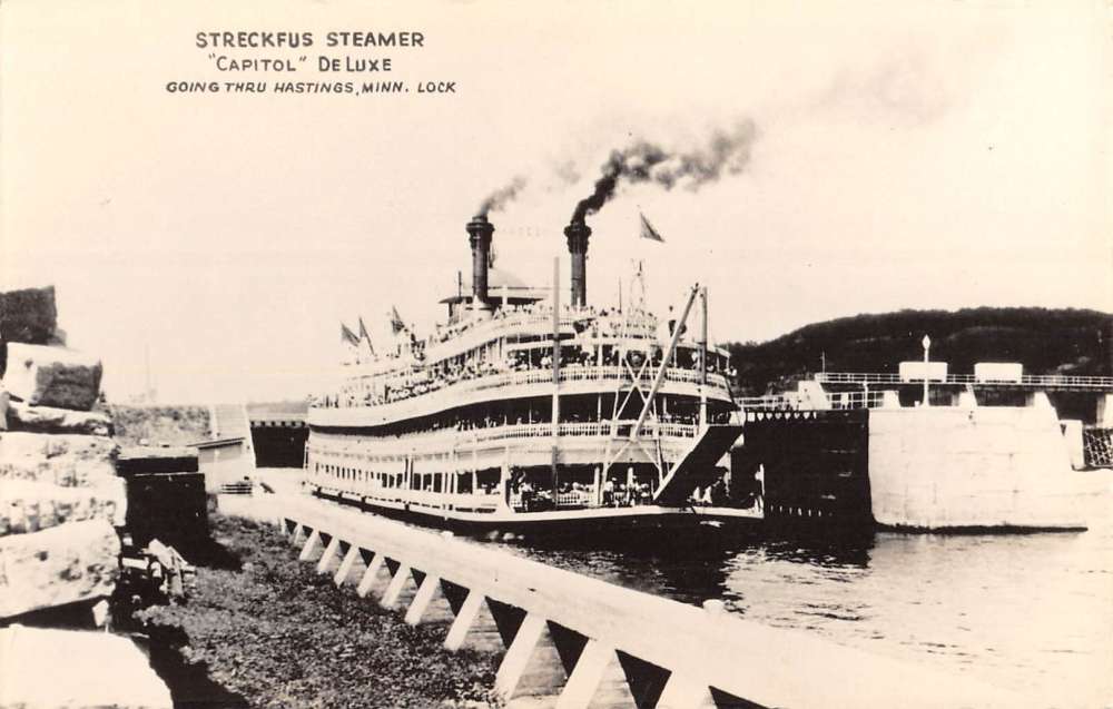 Hastings Minnesota Streckfus Steamer Ship Real Photo Antique Postcard K97808 Mary L Martin 1215