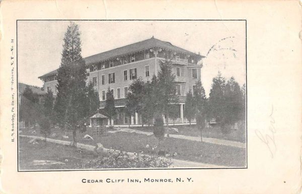 Monroe New York Cedar Cliff Inn Street View Antique Postcard K97885