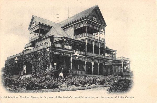 Manitou Beach New York Hotel Exterior Street View Antique Postcard K97892