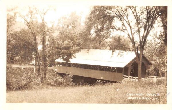 Brattleboro Vermont Creamery Covered Bridge Real Photo Antique Postcard K97925