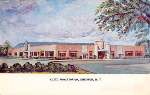 Kingston New York Ruzzo Bowlatorium Bowling Alley Vintage Postcard K97976