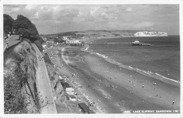 Sandown Isle Of Wight UK Lake Slipway Real Photo Antique Postcard K98134