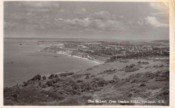 Totland Isle Of Wight UK Headon Hill Solent Real Photo Antique Postcard K98138