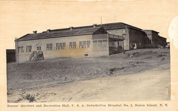 Staten Island New York Debarkation Hospital Rec Hall Antique Postcard K98146