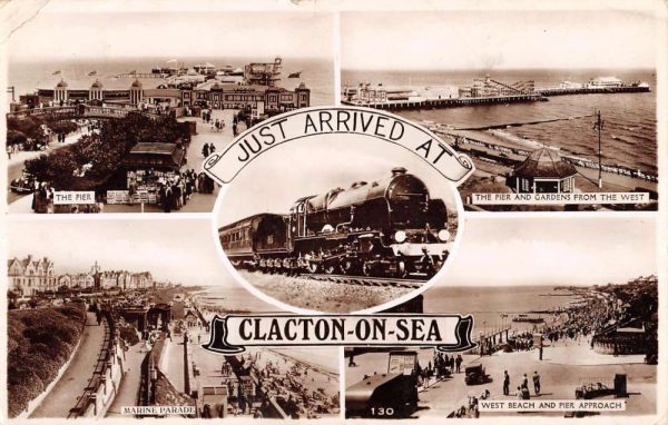 Clacton On Sea England UK City Multiview Real Photo Antique Postcard K98149