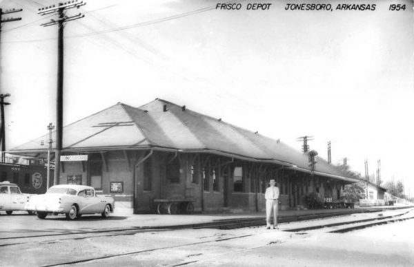 Jonesboro Arkansas Frisco Railroad Depot Real Photo Vintage Postcard K98196