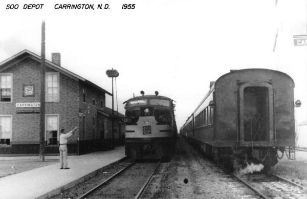 Carrington North Dakota SOO Railroad Depot Real Photo Vintage Postcard K98215