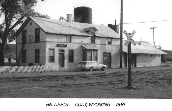 Cody Wyoming BN Railroad Depot Real Photo Vintage Postcard K98221