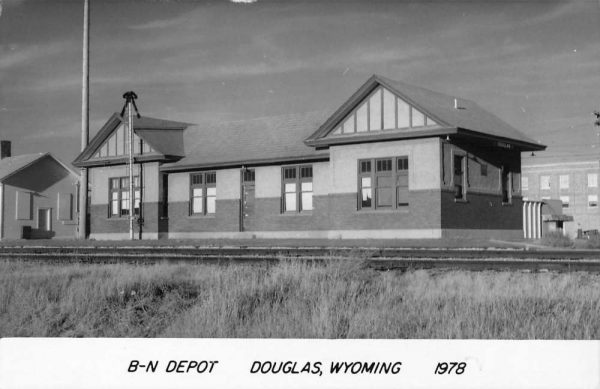 Douglas Wyoming BN Railroad Depot Real Photo Vintage Postcard K98223