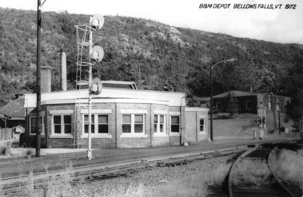 Bellows Falls Vermont BM Railroad Depot Real Photo Vintage Postcard K98228