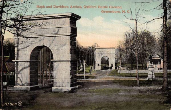 Greensboro North Carolina Guilford Battle Ground Arches Antique Postcard K98306