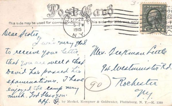 Plattsburg New York Students Military Camp Antique Postcard K98308 - Image 2