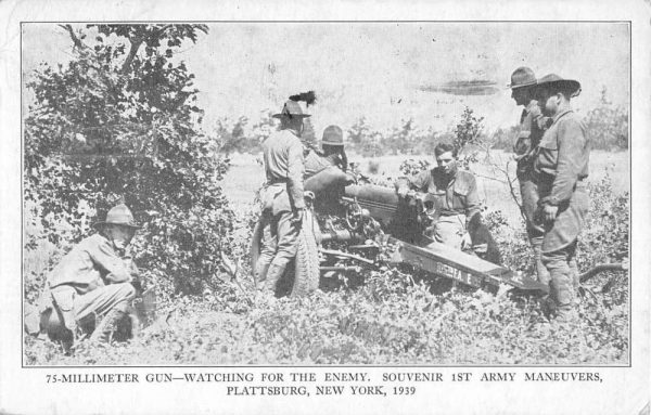 Plattsburg New York Army Training Millimeter Gun Antique Postcard K98311