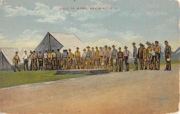 Sea Girt New Jersey Call to Mess Military Antique Postcard K98316