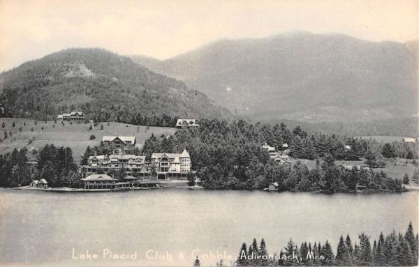 Lake Placid New York Club And Cobble Waterfront Antique Postcard K98542