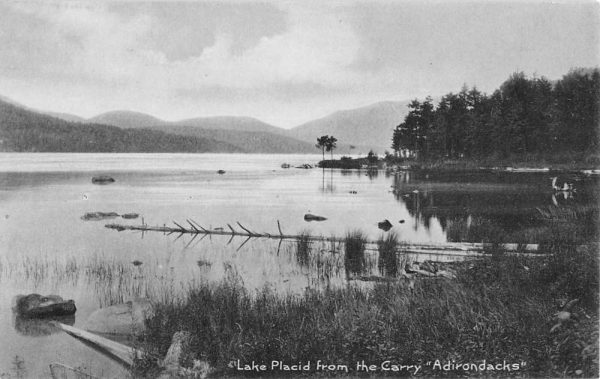 Lake Placid New York Scenic Waterfront Antique Postcard K98543