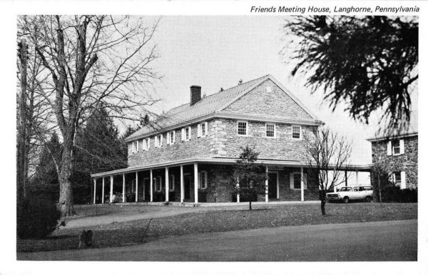 Langhorne Pennsylvania Friends Meeting House Antique Postcard K98777