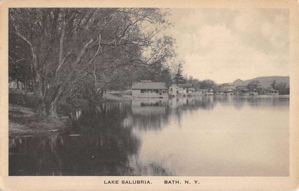 Bath New York Lake Salubria Waterfront Antique Postcard K98902