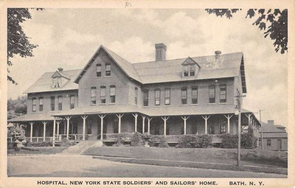 Bath New York State Soldiers Sailors Home Hospital Antique Postcard K98903