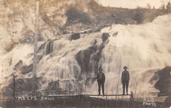 Myers Falls Waterfall Scenic Real Photo Antique Postcard K98926