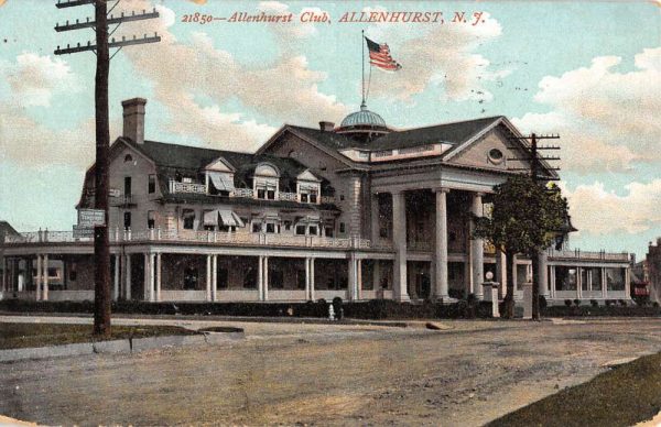 Allenhurst New Jersey Club Street View Antique Postcard K99010