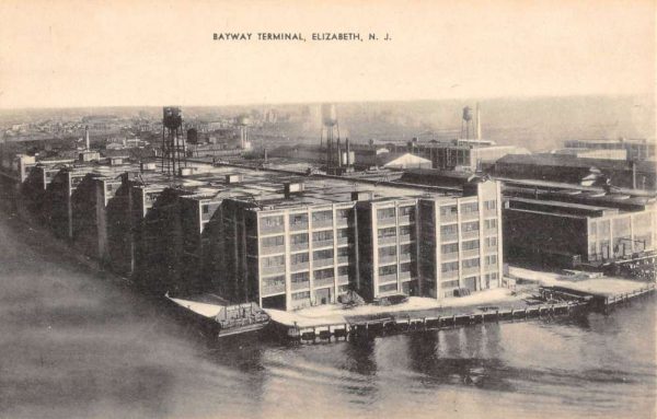 Elizabeth New Jersey Bayway Terminal Waterfront Antique Postcard K99015