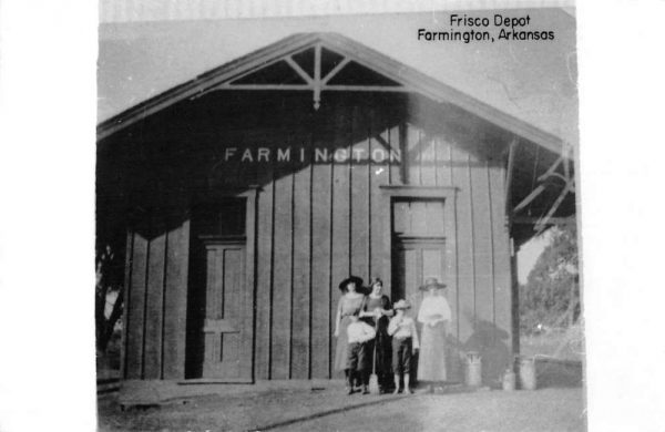 Farmington Arkansas Frisco Railroad Depot Real Photo Vintage Postcard K99072