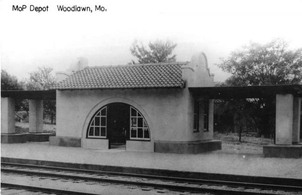 Woodlawn Missouri MoP Railroad Depot Real Photo Vintage Postcard K99089