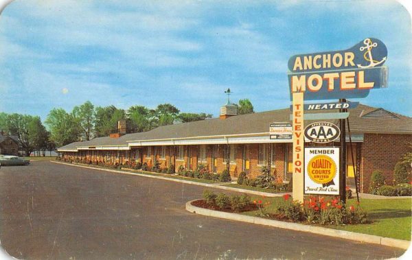 Niagara Falls New York Anchor Motel Street View Vintage Postcard K99123