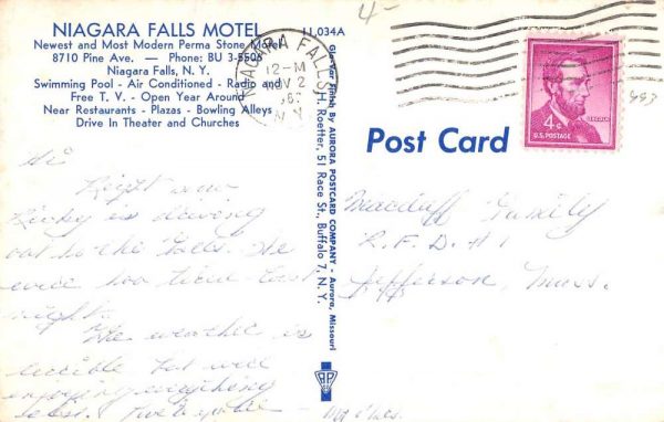 Niagara Falls New York Motel Pool View Vintage Postcard K99124 - Image 2