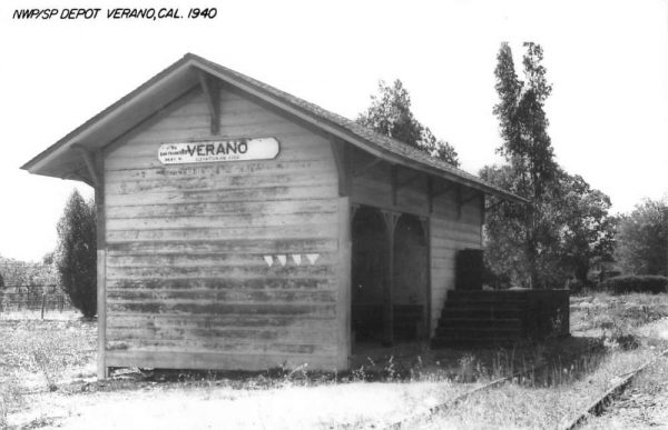 Verano California NWP Railroad Depot Real Photo Antique Postcard K99274