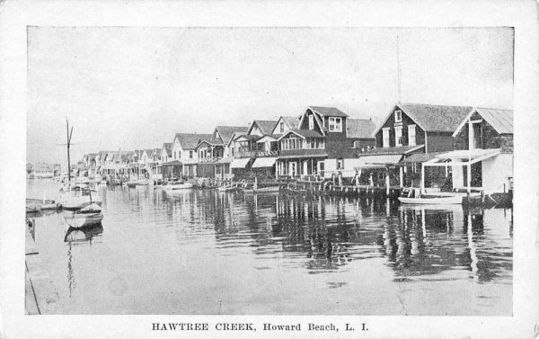 Howard Beach New York Hawtree Creek Waterfront Antique Postcard K99311