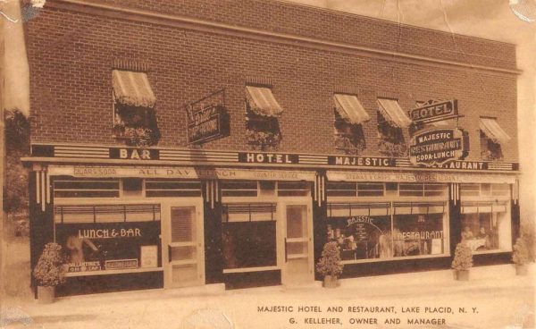 Lake Placid New York Majestic Hotel Restaurant Antique Postcard K99495