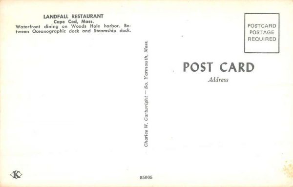 Cape Cod Massachusetts Landfall Restaurant Interior Vintage Postcard K99518 - Image 2