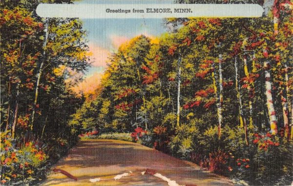 Elmore Minnesota Scenic Roadway Greeting Antique Postcard K99570