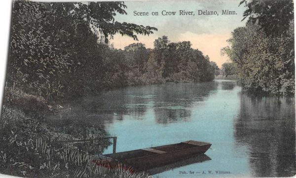 Delano Minnesota Crow River Waterfront Antique Postcard K99582