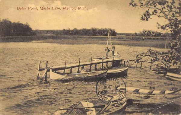 Mentor Minnesota Maple Lake Buhn Point Antique Postcard K99587