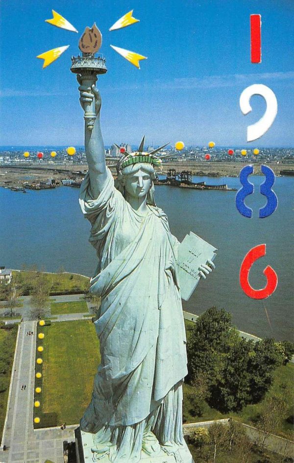 New York City Statue Of Liberty 1968 Year Hold To Light Vintage Postcard K99726