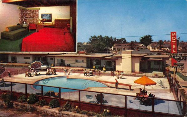 Santa Cruz California Edgewater Beach Motel Multiview Vintage Postcard K99763