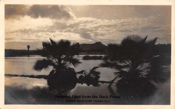 Honolulu Hawaii Diamond Head Baker Real Photo Antique Postcard K99801