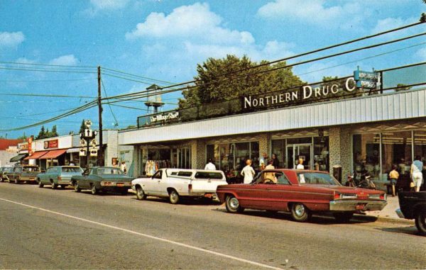 Roscommon Michigan Drug Store Store Fronts Vintage Postcard K99882