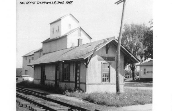 Thornville Ohio NYC Railroad Depot Real Photo Antique Postcard K99903