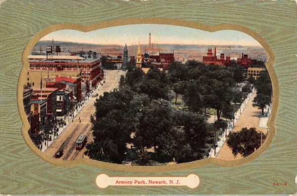 Newark New Jersey Armory Park Birdseye View Antique Postcard K99931