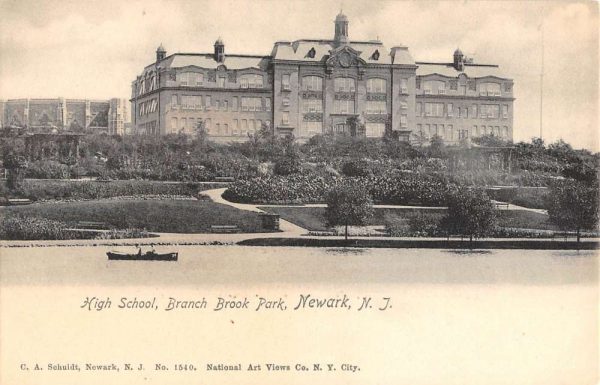 Newark New Jersey Branch Brook Park High School Antique Postcard K99939