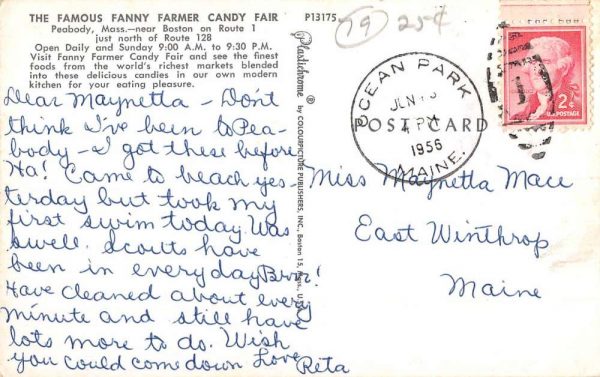 Peabody Massachusetts Fanny Farmer Candy Fair Vintage Postcard K99944 - Image 2