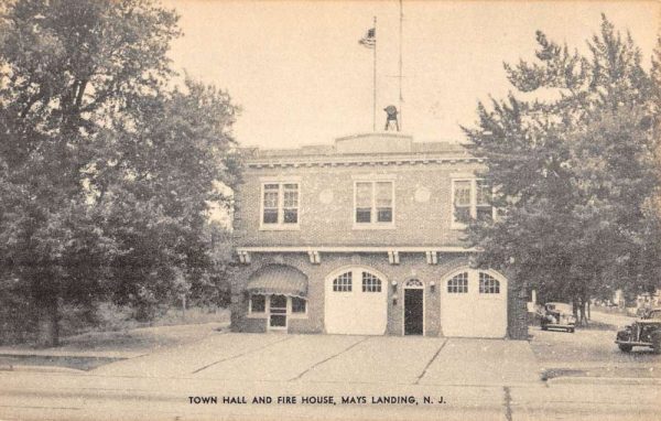 Mays Landing New Jersey Town Hall Fire House Antique Postcard K99951