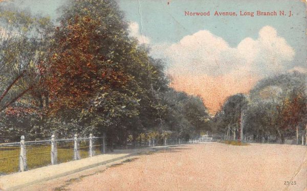 Long Branch New Jersey Norwood Avenue Street Scene Antique Postcard K99953