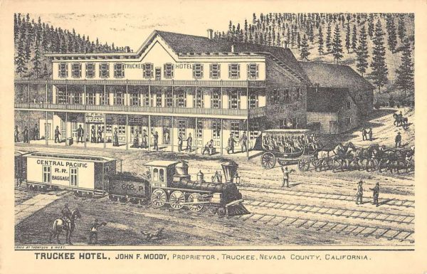 Tuckee California Hotel Railroad Scene Antique Postcard K100008