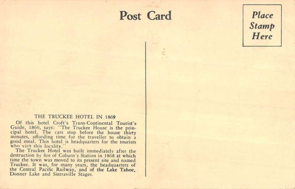 Tuckee California Hotel Railroad Scene Antique Postcard K100008 - Image 2