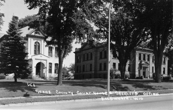 Ellsworth Wisconsin Pierce Court House Real Photo Antique Postcard K100068